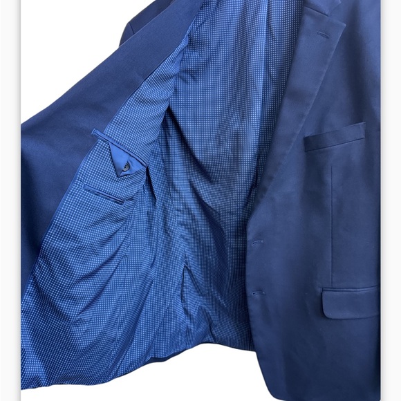 Michael Kors Mens Size 46R Sport Coat Navy Pique Textured Fully Lined 2 Button - Picture 3 of 7